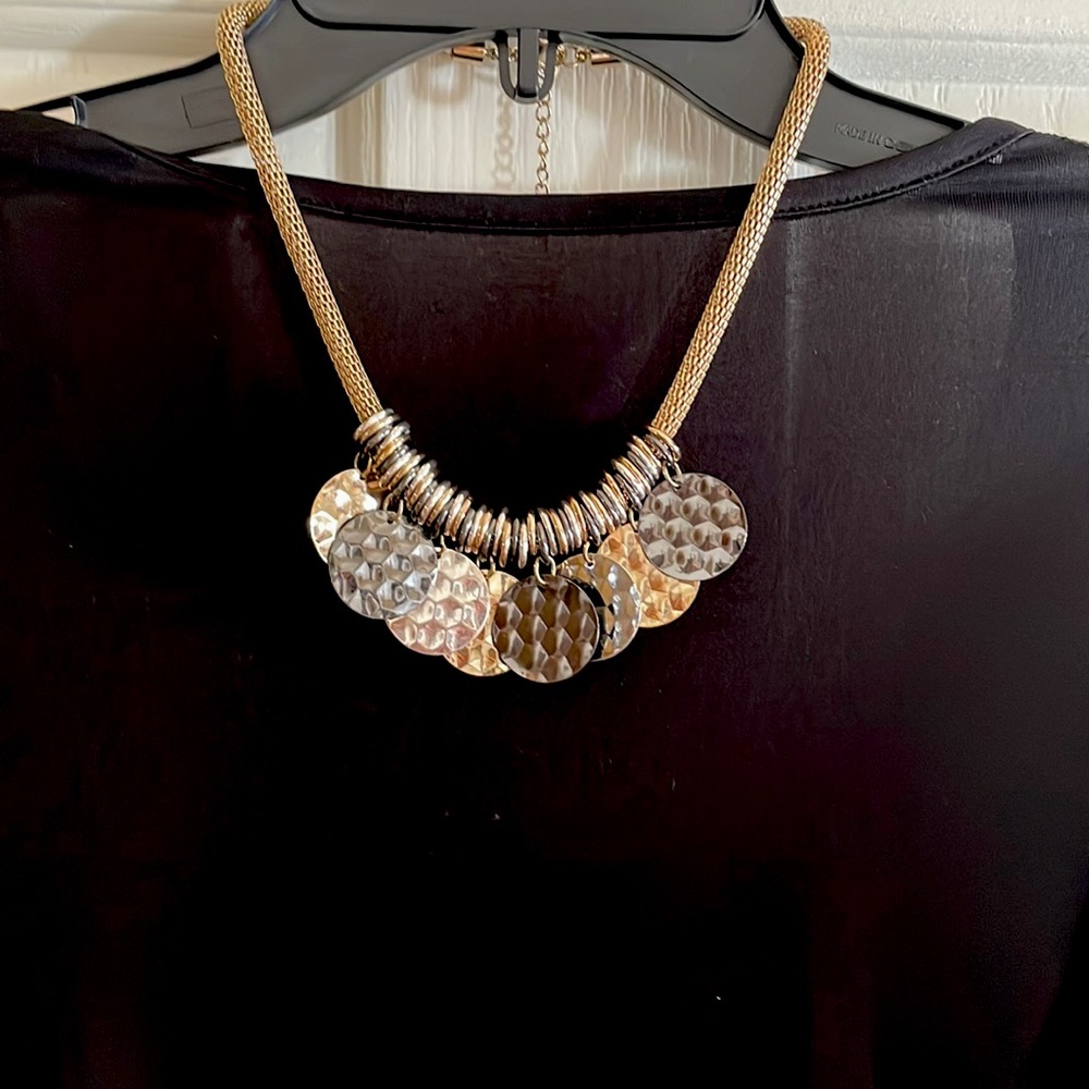 Necklace , Gold/Silver/Black Statement